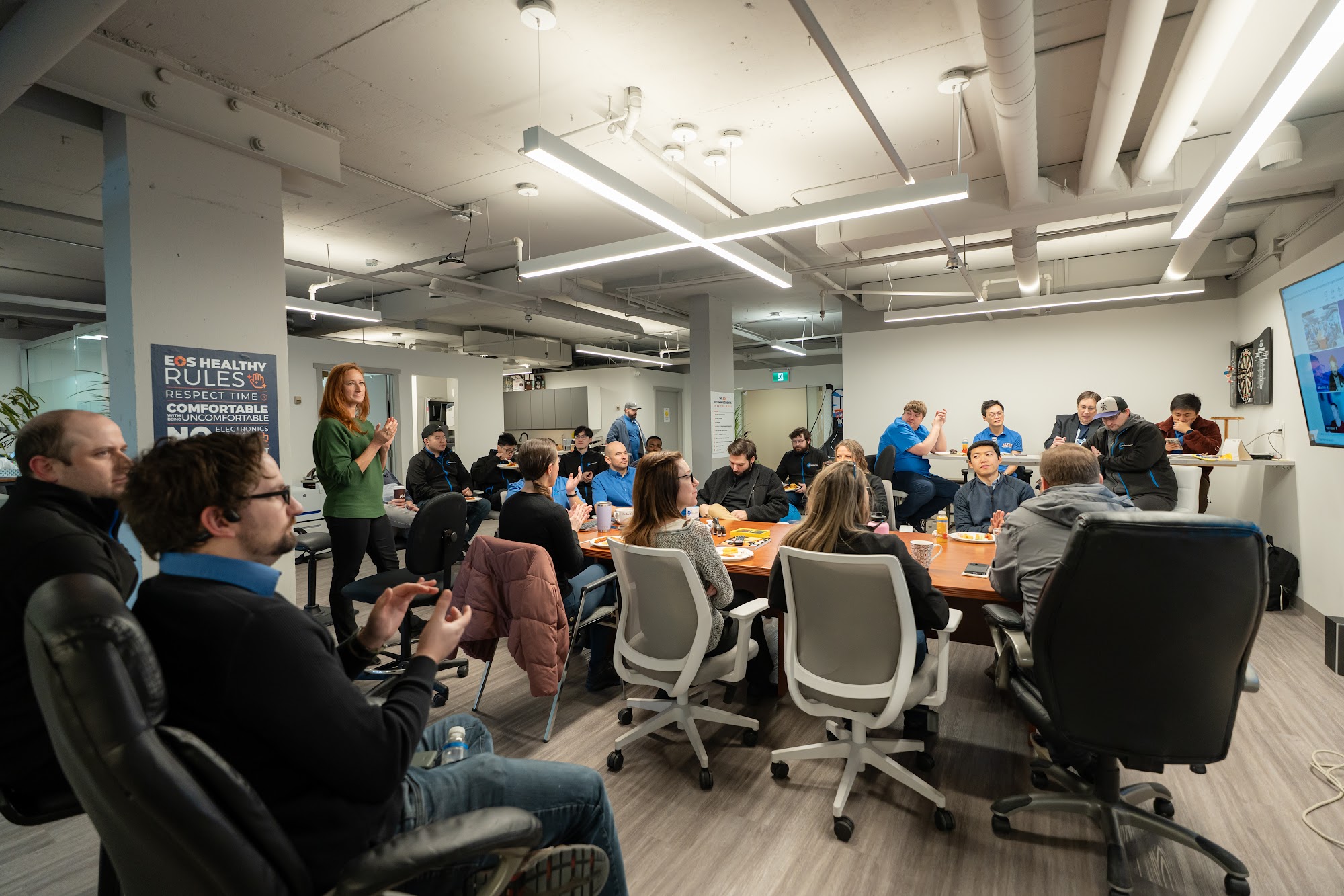 LAN staff meeting in the Calgary office